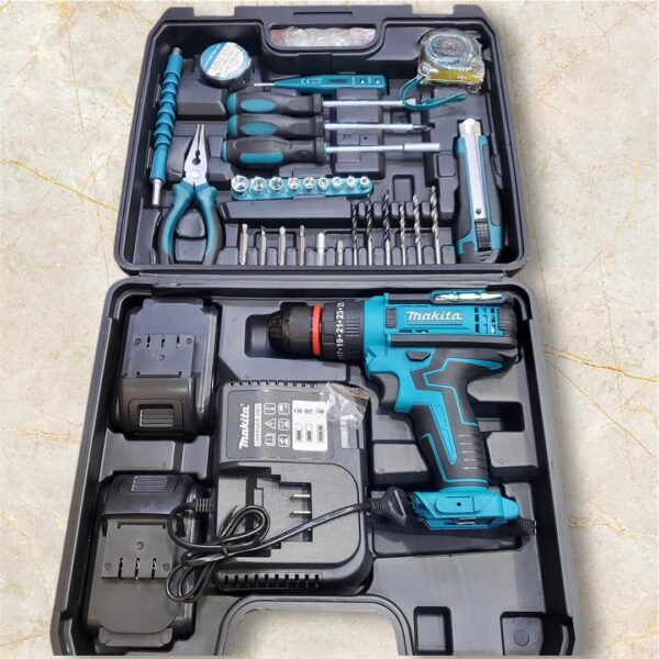 دريل احترافي برأس حديد من Makita – 70 قطعة – بطاريتين 48V