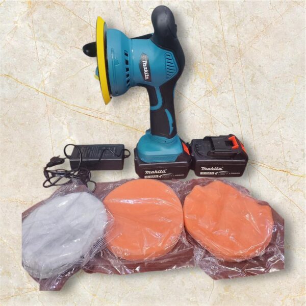⁦مسدس صنفرة وبسطة من Makita – بطاريتين 128V – مع 3 رؤوس متعددة⁩ - الصورة ⁦4⁩