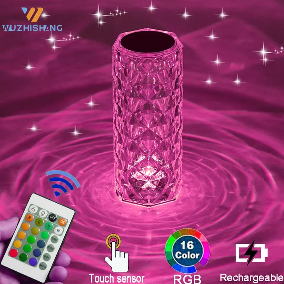 ⁦*ابجوره اضائه كرستال على شكل كرستال شفاف تعمل بالشحن USB تعمل ب بجميع الالوان*⁩ - الصورة ⁦7⁩