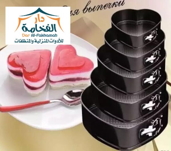 طقم صحون كيك ابو قفل شكل قلب .
