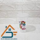 كوب بلاستيك مع المصاصة منقوش الحجم الكبير