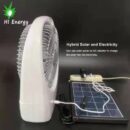 مروحة محمولة مع ضوء LED ، 6 في 1 ، تعمل بالطاقة الشمسية ،