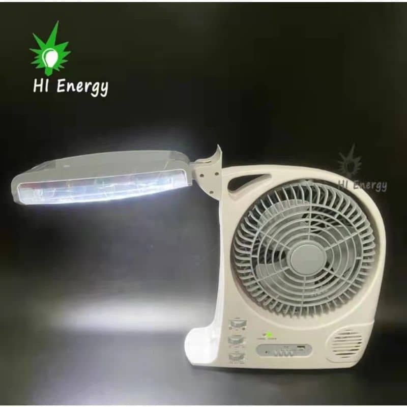 مروحة محمولة مع ضوء LED ، 6 في 1 ، تعمل بالطاقة الشمسية ، - الصورة 5