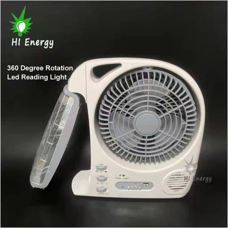 مروحة محمولة مع ضوء LED ، 6 في 1 ، تعمل بالطاقة الشمسية ، - الصورة 7
