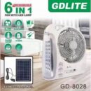 مروحة محمولة مع ضوء LED ، 6 في 1 ، تعمل بالطاقة الشمسية ،