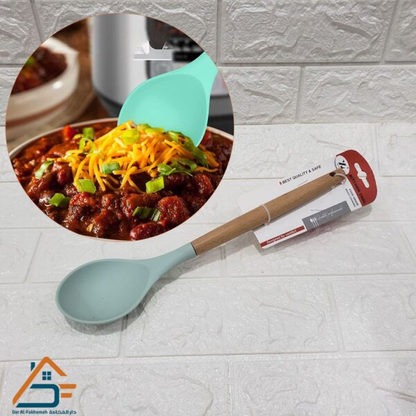 ملقعة طبخ سيليكون ممتاز - مع يد خشب